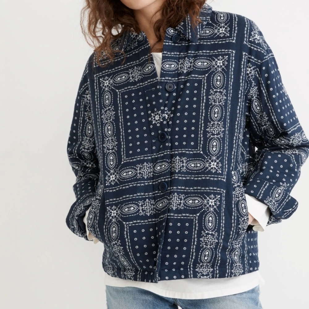 NWT Madewell Padded Chore Jacket in Vintage Bandana
